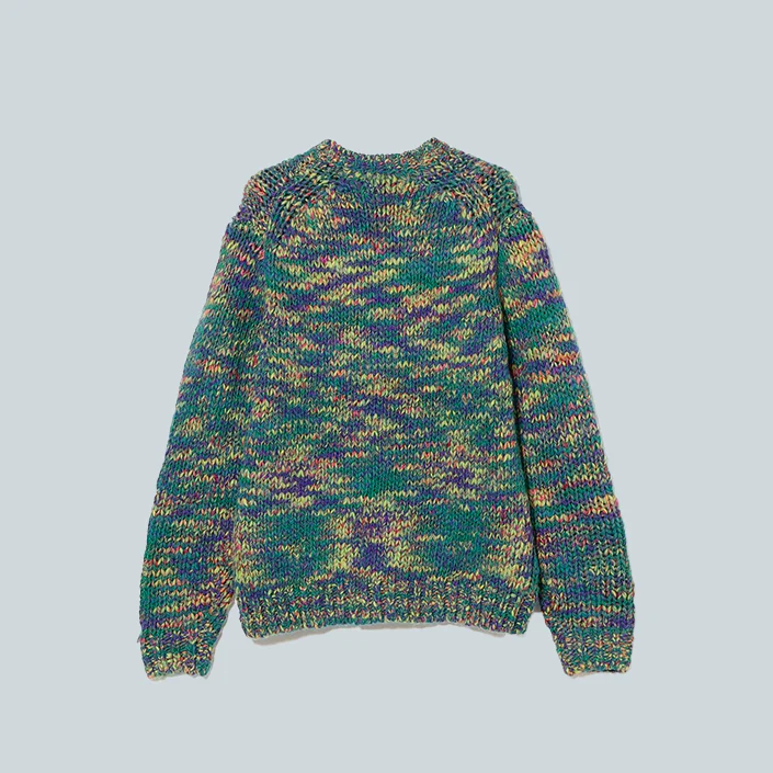 1.5 GAUGE MULTI BULKYCN CREWNECK - GREEN - Image 2