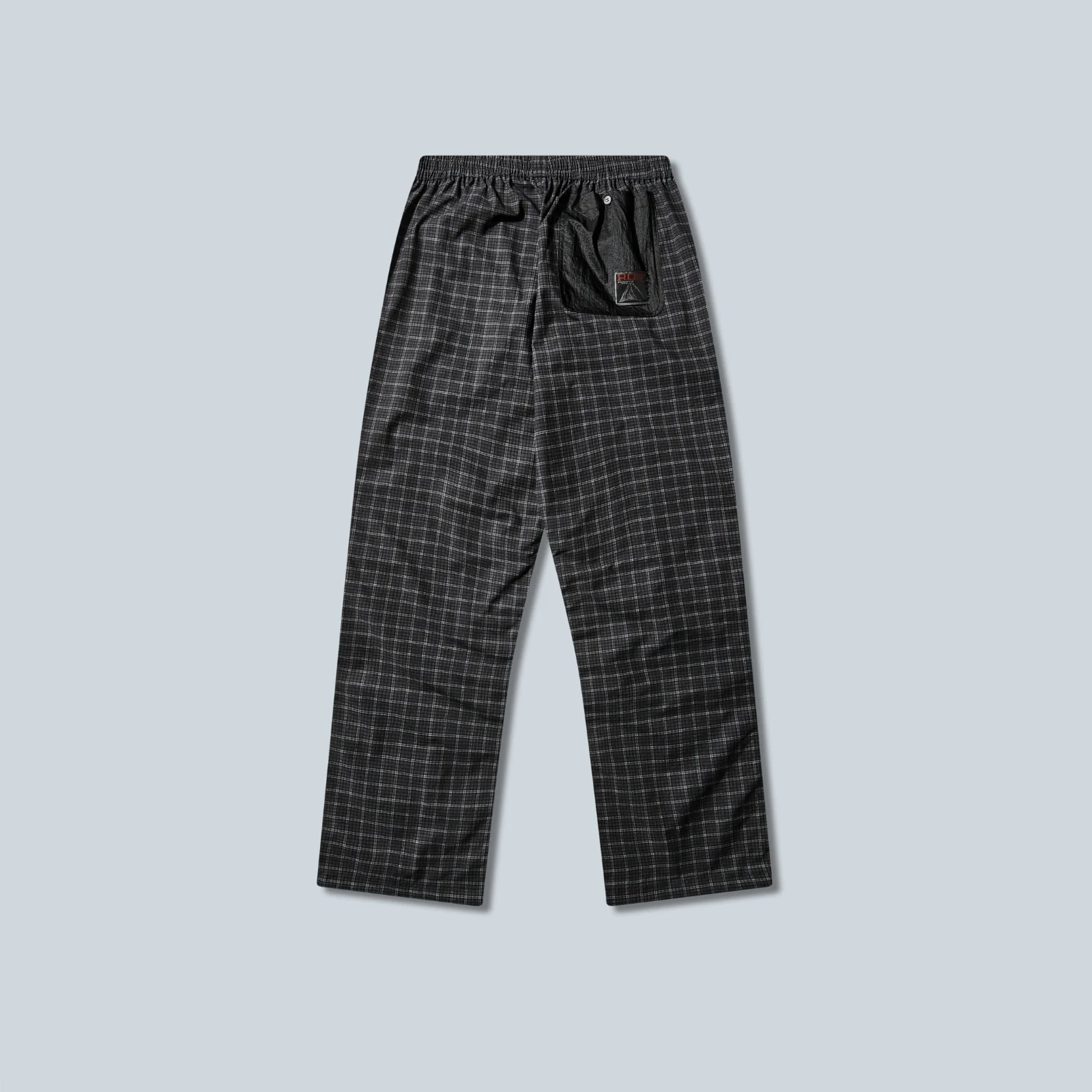 AAIR FLOWEAVE PRINTED CHECK ELASTICATED WAISTBAND PANTS - ANTHRACITE - Image 2