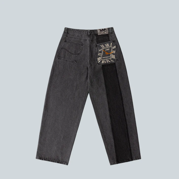 BAGGY DENIM PANTS - BLACK - Image 2