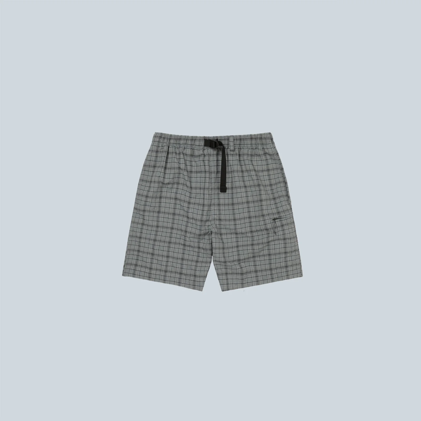 BELTED CHECK SHORT - SAGE