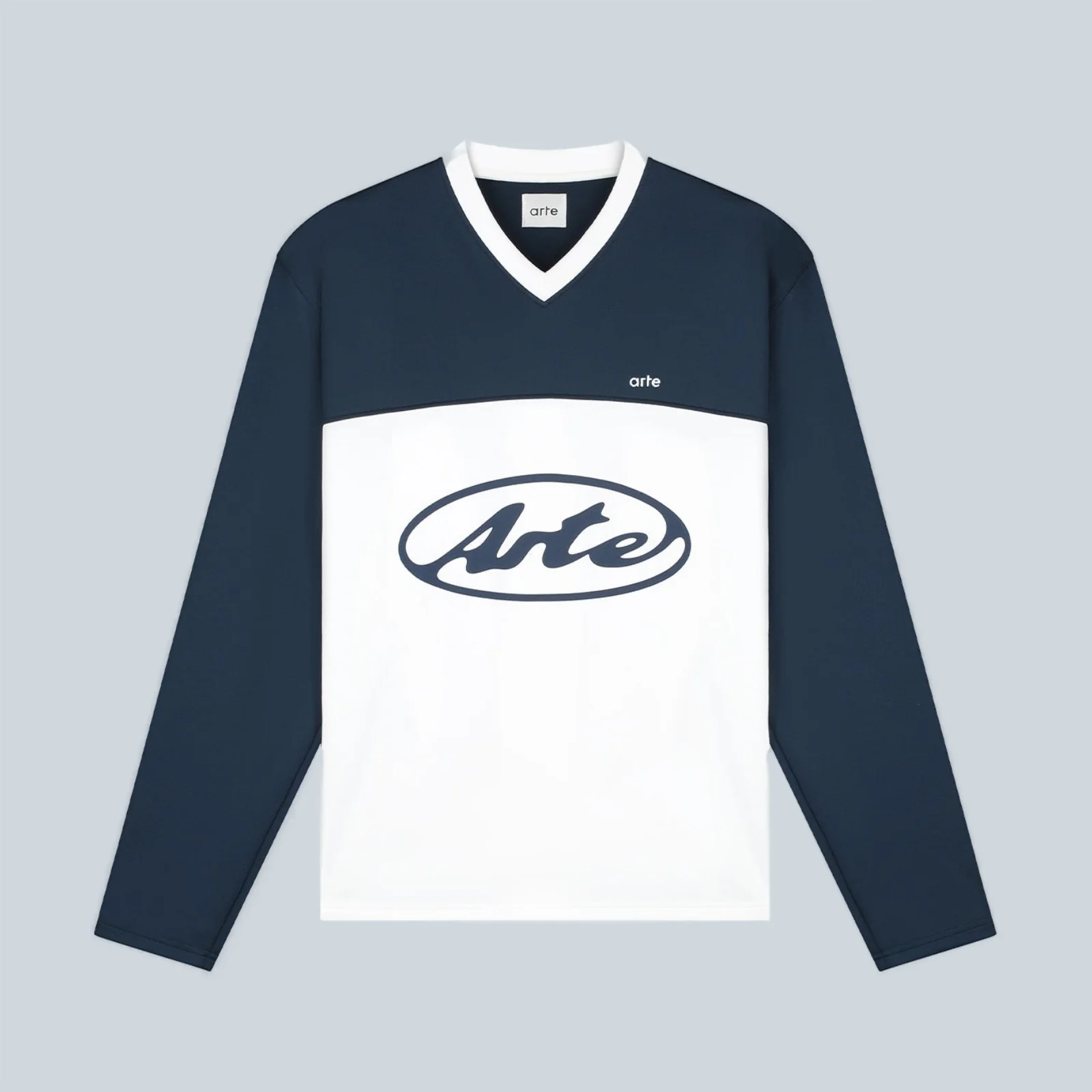 CIRCLE LOGO LONGSLEEVE - WHITE NAVY