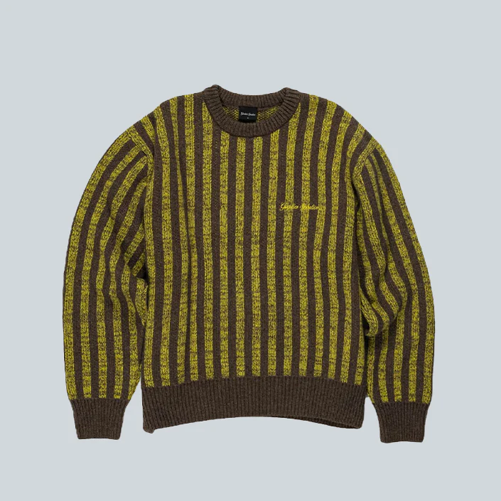 PRE INTERNET KNIT CASHMERE - BROWN MUSTARD