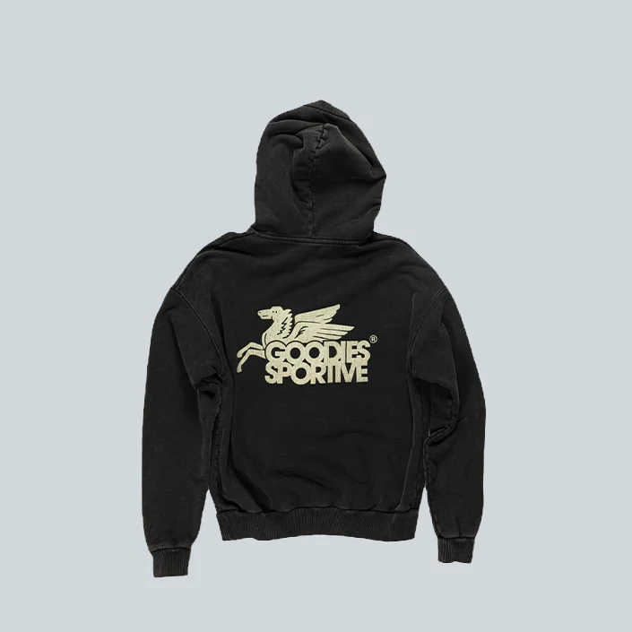 VINTAGE PEGASUS HOODIE - BLACK - Image 2