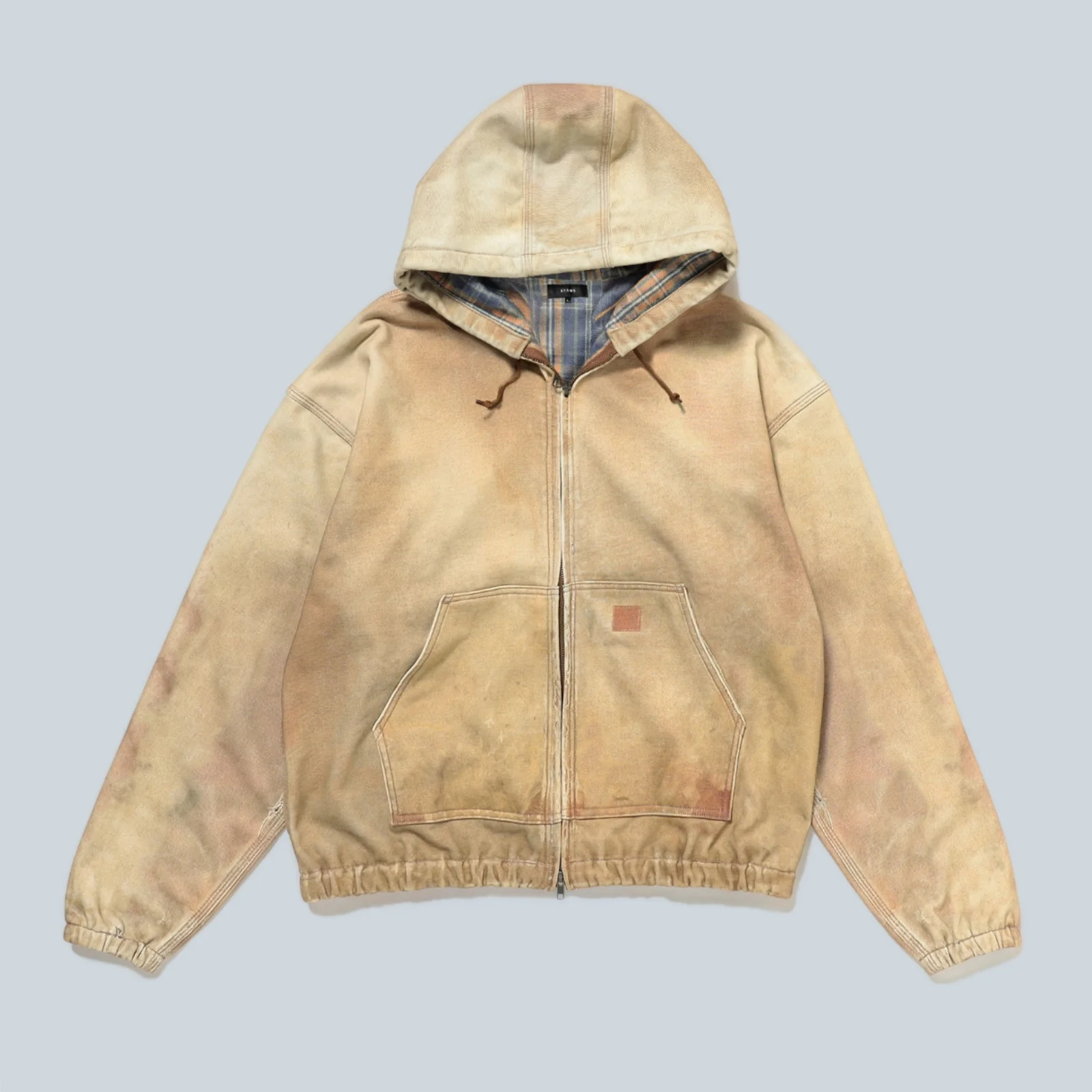 MOCK PRINT HOODIE - FADE BEIGE