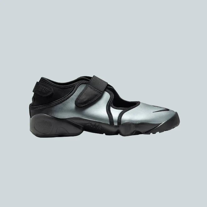 AIR RIFT LEATHER - BLACK / METALLIC SILVER