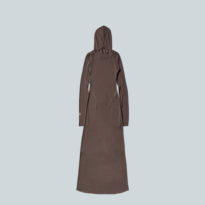 THEMBA SHEER HOODED DRESS - ANTHRACITE - Image 2