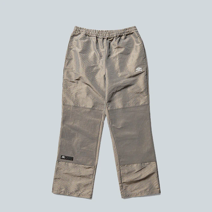 CHECK TRACK PANTS - BEIGE BLACK